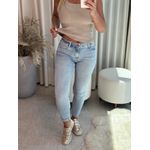 Calça Jeans Skinny Cintura Média Clara Estonada