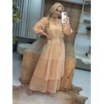 Vestido Longo em Chiffon Zebra com Cinto