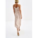 Vestido Midi Estampado com Recorte Busto Onça