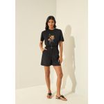 T-shirt Lez a Lez Com Estampa Em Malha Liocel Preto 1010 