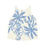 Regata Lez a Lez Estampada Em Tecido Leve Azul 0611 