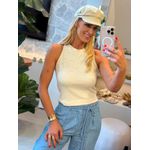 Regata Lez a Lez Canelada Com Aplicações De Pérolas Bege 2511