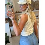 Regata Lez a Lez Canelada Com Aplicações De Pérolas Bege 2511