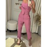 Calça Maria Valentina Skinny Alta Rosa 1908