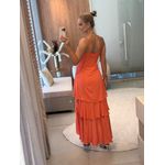 Vestido Lez a Lez Longo De Alças Com Babados Salmão 1911