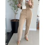 Calça Monnari Em Suede Reta Marfim 1403