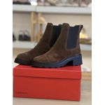 Bota Carrano Coturno Chelsea Tratorada Couro Marrom Suede 