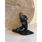 Mule Flat Knot Couro Verniz Preto