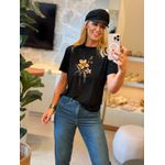 T-shirt Lez a Lez Com Estampa Em Malha Liocel Preto 1010 