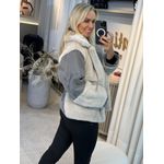Casaco Jeans Iodice Com Pele Cinza