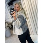 Casaco Jeans Iodice Com Pele Cinza