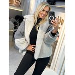 Casaco Jeans Iodice Com Pele Cinza
