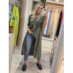 Blusa Alongada De Linho 100% Italiano Verde