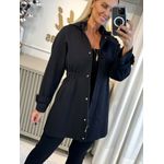 Parka Vanews Em Ponto Roma Com Capuz Preto