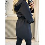 Parka Vanews Em Ponto Roma Com Capuz Preto