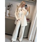 Casaco Médio Vanews Em Ponto Roma Off White Mescla 