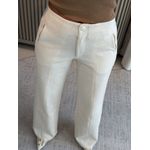 Calça Vanews Pantalona Em Ponto Roma Off White Mescla