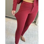 Calça Vanews Skinny Em Ponto Roma Vermelho