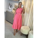 Vestido Regata Com Botão Em Linho 100% Italiano Rosa Julia 1511