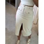 Saia Sarja Midi Utilitária com Fenda Creme