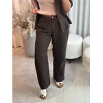 Calça De Linho 100% Italiano Cris Marrom