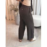 Calça De Linho 100% Italiano Cris Marrom