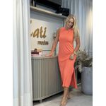 Vestido Youbasic Canelado Zurique Coral