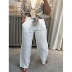 Calça De Linho 100% Italiano Cris Off White 