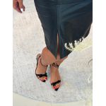 Sandália Vicenza De Salto Baixo Com Laço Preto
