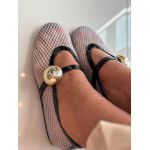 Sapatilha Vicenza Ballerinas Preto Com Bege