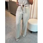 Calça Vanews De Viscolinho Com Bolsos Bege