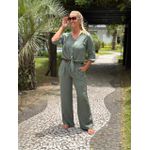 Calça De Linho 100% Italiano Cris Verde 