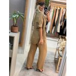 Calça De Linho 100% Italiano Cris Caramelo