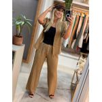 Calça De Linho 100% Italiano Cris Caramelo