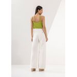 Blusa Ampla Em Crepe Com Prega E Detalhe Alças Verde 