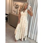 Vestido Midi Assimétrico Em Viscose Estampado Nacpan