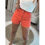 Shorts Sarja Hot Pant Com Elasticidade Laranja