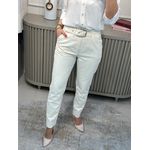 Calça Sarja Carrot Com Detalhe Cós Off White 