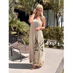 Vestido Midi Estampado Plissado