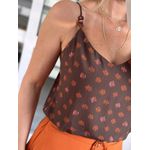 Blusa Estampada Em Viscose Com Detalhe Alças