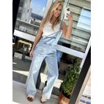 Jardineira Jeans Longa Com Bolsos