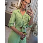 Blusa Linho Essencial Com Amarração Verde 2108