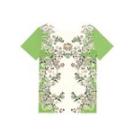Blusa Lez a Lez Manga Curta Com Frente Estampada Em Verde 1107 