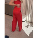 Calça Linho Essencial Com Elástico Na Cintura Vermelho 2208