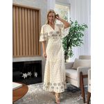 Vestido Lez a Lez Longo Estampado Com Decote Em V E Mangas Amplas 1608