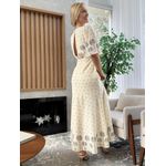 Vestido Lez a Lez Longo Estampado Com Decote Em V E Mangas Amplas 1608