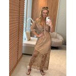 Vestido MS Slip Dress Com Alças Em Renda Caramelo 1411