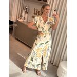 Vestido Lez A Lez Estampado Com Mangas Amplas E Decote 1507