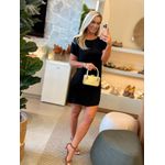 Vestido Lez a Lez Curto Liso Preto 1711