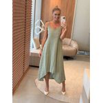 Vestido MS 100% Linho Italiano Mullet Verde 1411 